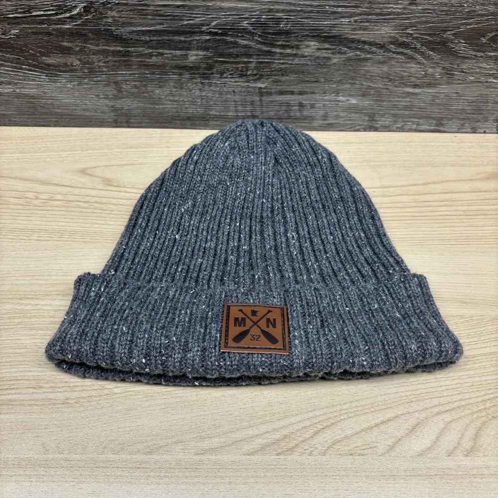 Minnesota Hat‎ Beanie Knit Gray Cuffed Winter One Size Mens